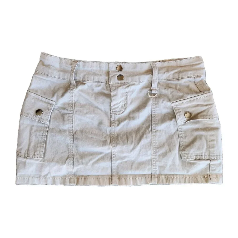 refuge | Skirts | Refuge Cargo Micro Mini Skirt Women S Vtg Beige Y2k ...